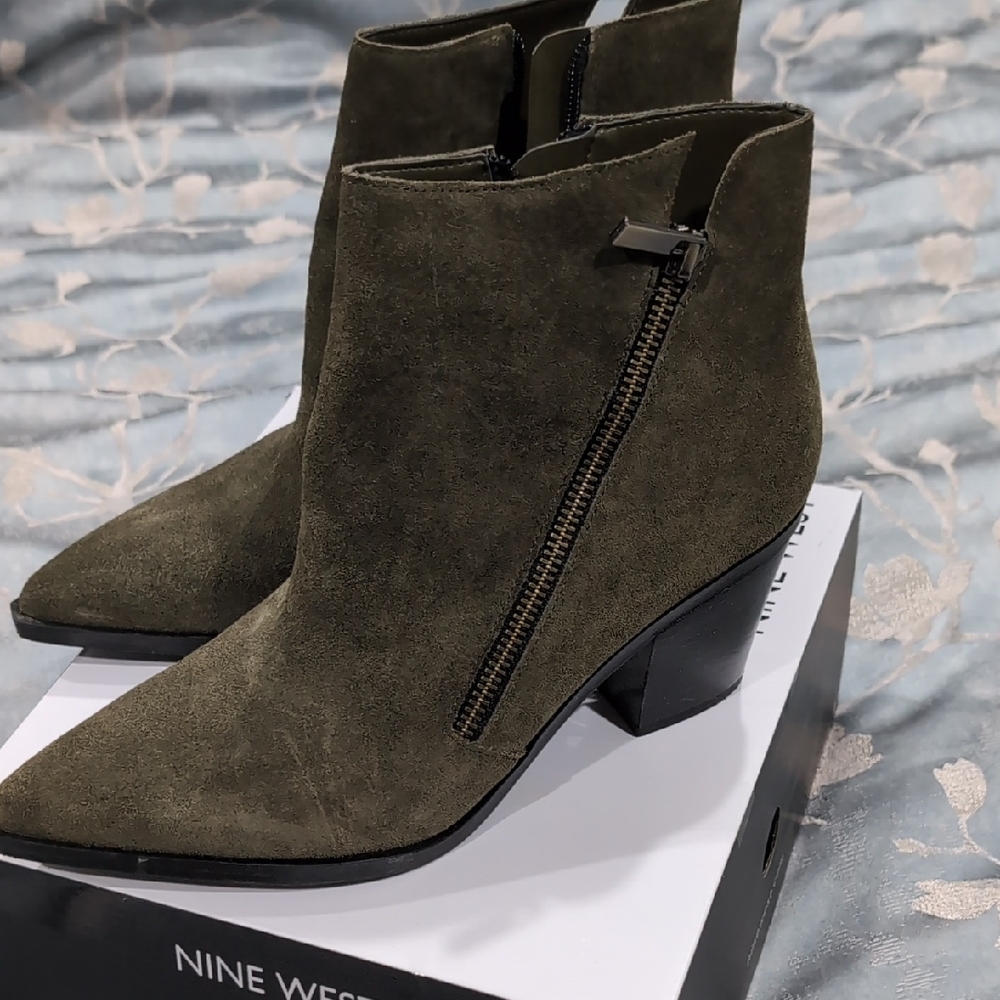 Nine West Khaki Ankle Booties - Picture 2 of 5